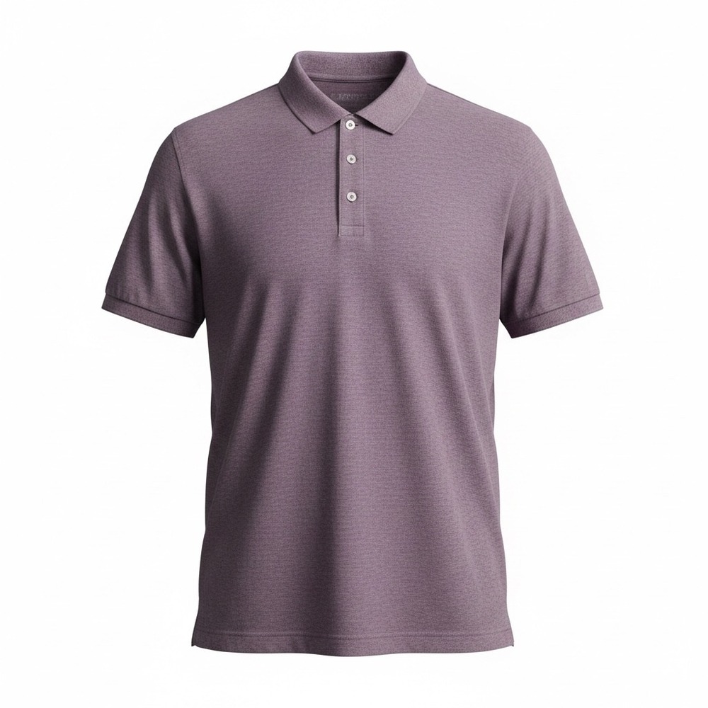 American Eagle Mens Super Soft Standard Fit Polo Shirt Heather Purple Gray Med